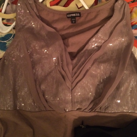Nude shirt with sequins - Picture 1 of 3