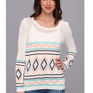 white aztec sweater