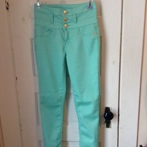 Hi-waist Turquoise pants size 2