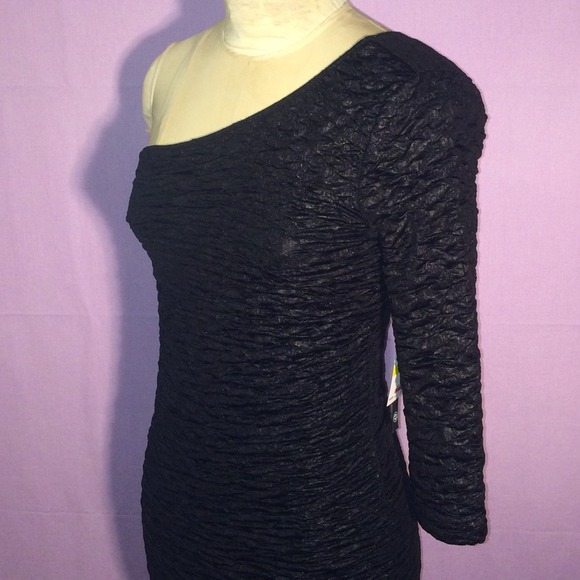 💐💐💐 Spring Sale 💐Single Shoulder Black  Dress - Picture 3 of 4
