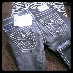 Faded black skinnies from true religion