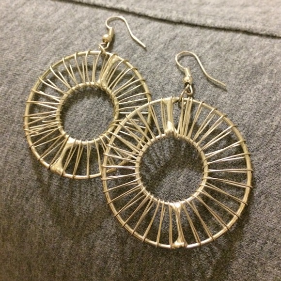 Silver Weave Hoop Earrings