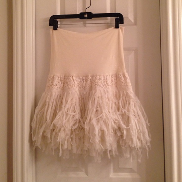 Free people shredded ruffle skirt