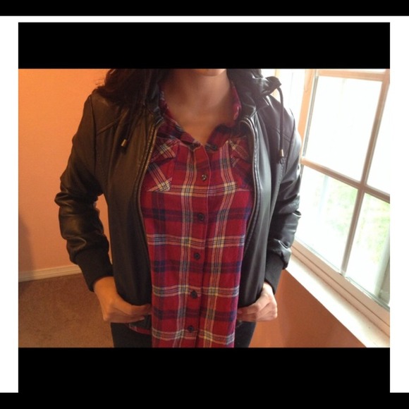 Leather jacket small & small garter leggings