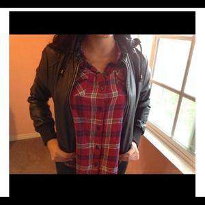 Leather jacket small & small garter leggings