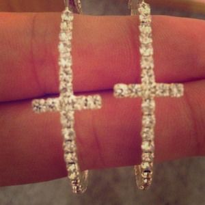 Cross Hoop Earrings