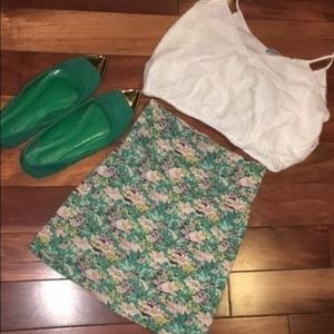 Floral bodycon stretch skirt