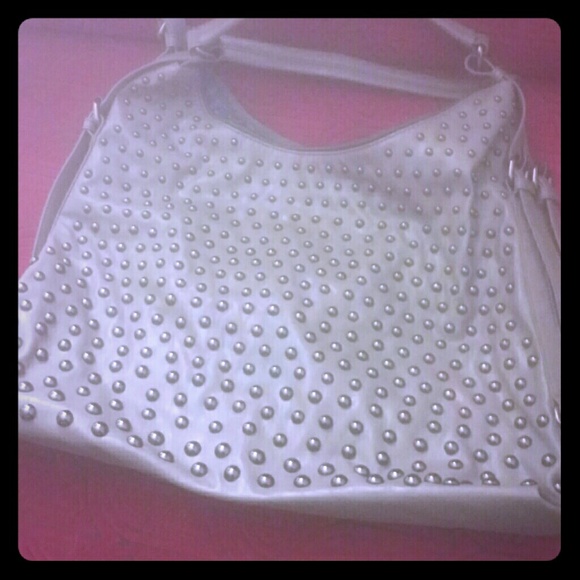 **JUST REDUCED! Metallic silver/Grey studded hobo!