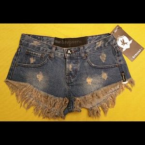 One Teaspoon Bonitas Jean Shorts in Maverick