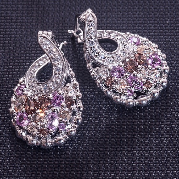 Multi gemstones earrings 925 silver