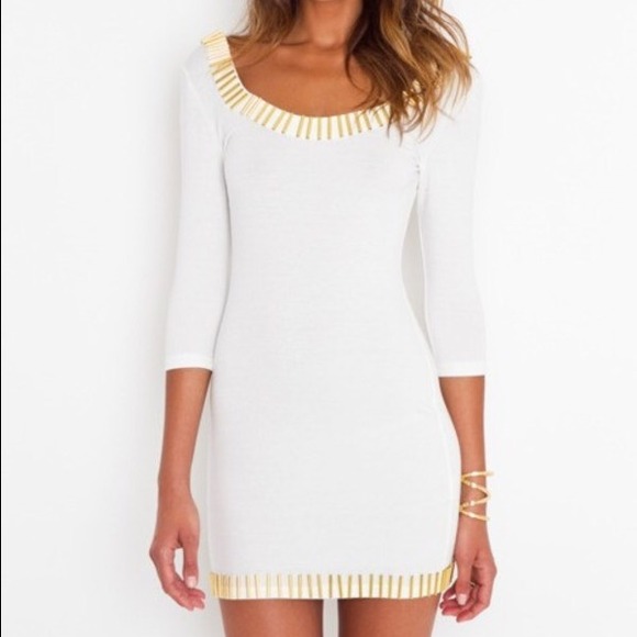 Nasty gal white and gold dress