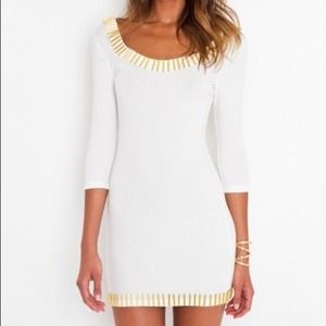 Nasty gal white and gold dress