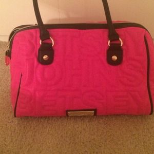 Betsey Johnson Hot Pink and Black Purse