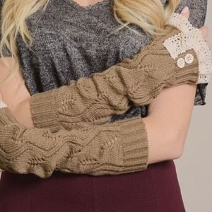 Brown Fingerless Gloves