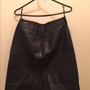 Black Genuine Leather Skirt