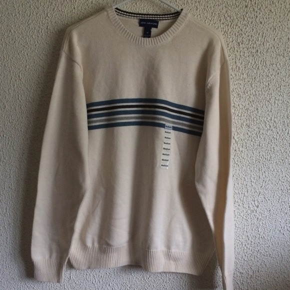 Men's cream with stripes sweater