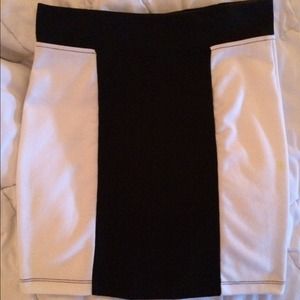 Tight black skirt with a white strip!