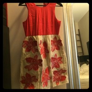 Alice & Olivia Linen Floral Print Dress