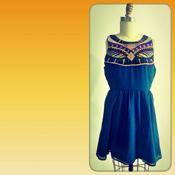 Sequinced Blue Dress