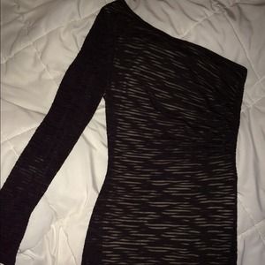 Sexy one sleeve black dress