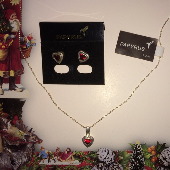 Heart Necklace and Earring Bundle