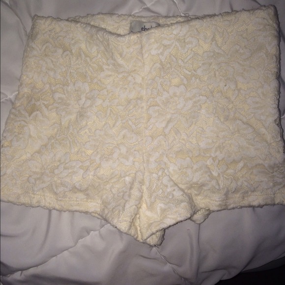 Soft white lace shorts