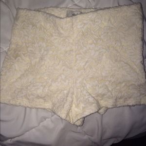 Soft white lace shorts