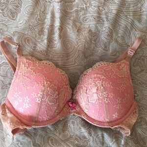 VS tan with pink underlay underwire padded push-up