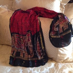 100% silk scarf with print