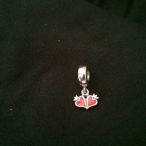 Pandora sterling silver & gold double red heart