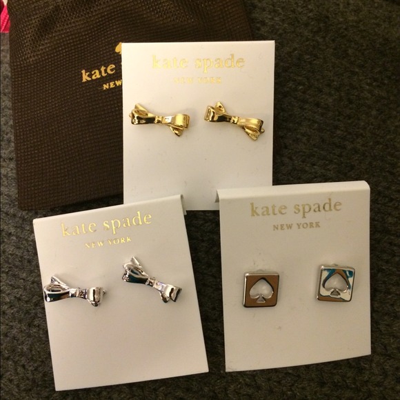 Kate Spade silver Bow earrings