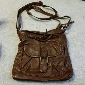 Brown leather mini hipster