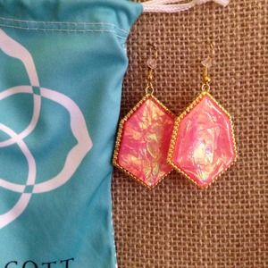 Pink retro earrings with Kendra Scott bag!