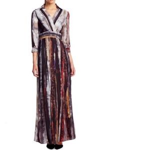 VINCENT CAMUTO 3/4 Sleeve Faux Wrap Maxi Dress NEW