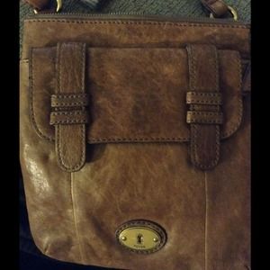 100% AUTHENTIC FOSSIL LEATHER CROSSBODY BAG