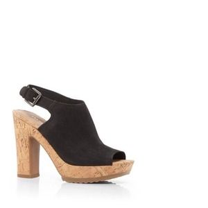FRANCO SARTO Suede and Cork Platform Shoes