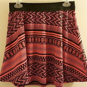 Coral and black skirt