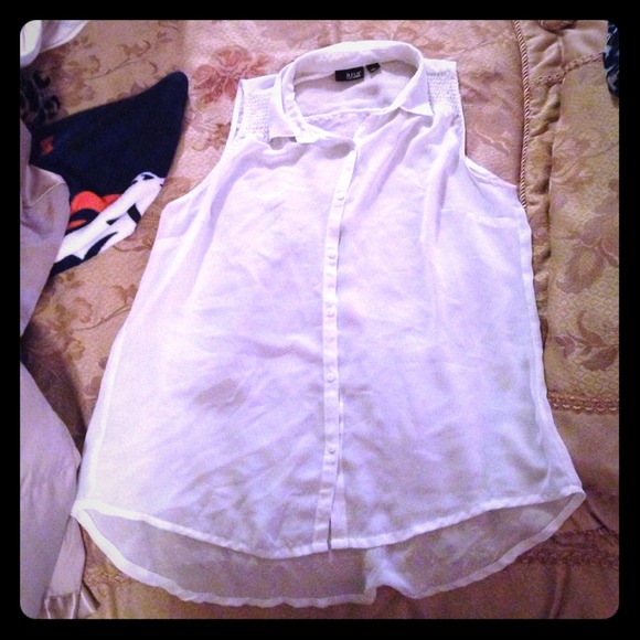 White sheer tank top