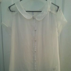 Aeropostale Sheer Peter Pan Collar Blouse