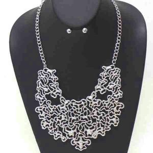 Silvertone Statement Necklace Set