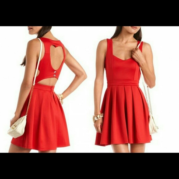 Charlotte Russe Red Heart Cut Out Dress