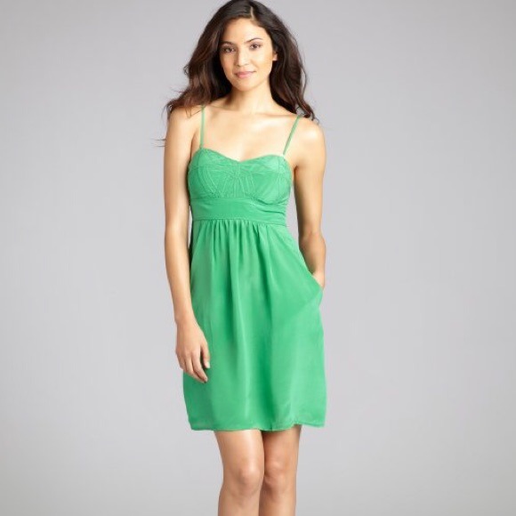 Aryn K Dresses & Skirts - Kelly green silk bustier dress NWT!