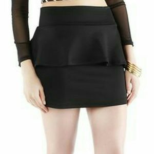 Stretch Peplum Mini Skirt