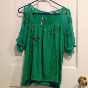 Brilliant green Anthro top