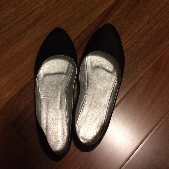 black snakeskin flats
