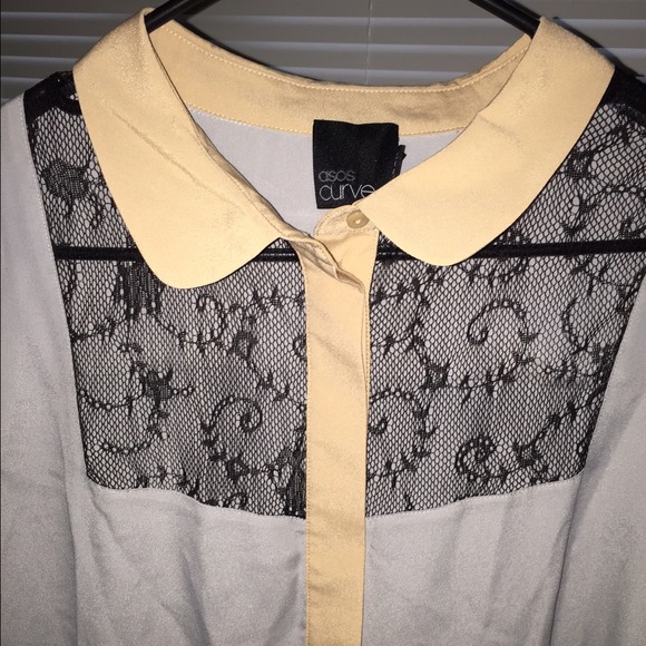 Button down shirt with lace detail