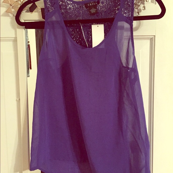 mandee Jackets & Blazers - High low blue/purple top