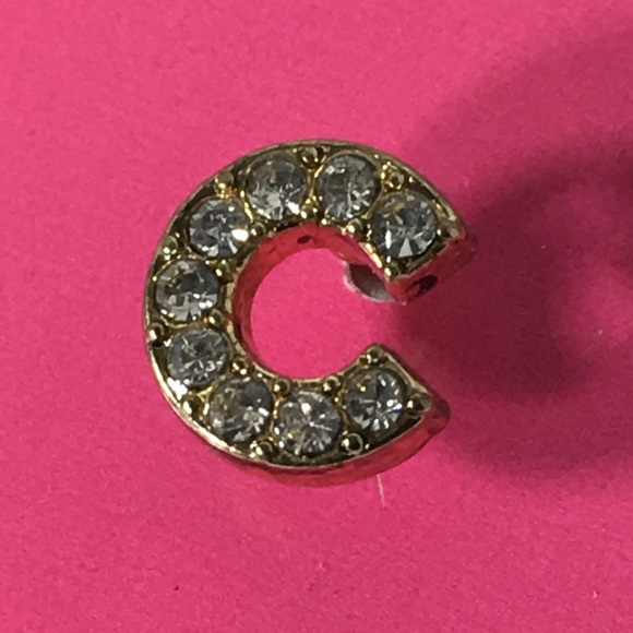 Betsey Johnson Gold Tone Letter "C" Stud Earring - Picture 5 of 6