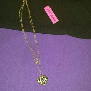 REDUCED!!!Betsey Johnson Zebra print necklace