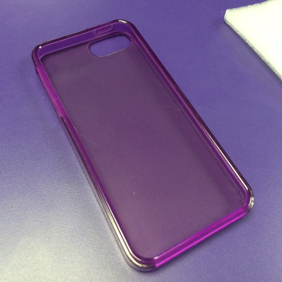 I phone 5S purple silicone case.